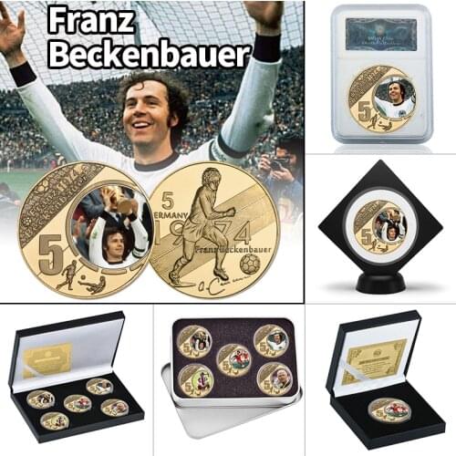 German Football Player Gold Plated Commemorative Coins Football Coach Collectibles Challenge Coin Sports Souvenir Gifts for Boys