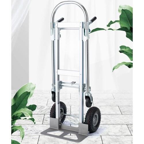 Portable Aluminum Alloy Logistics Cart Trolley Cart Flat Shopping Cart Trailer Folding Cart Can Bear 250kg Or 350kg