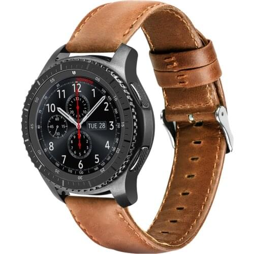 18mm 20MM 22MM 23mm Genuine Leather Strap for Samsung Galaxy Active gear S2 S3 Bands Smart Watches Small Large Bracelet