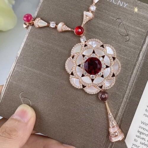 Luxury Brand Fashion Silver Color Necklace Micro - Inlaid Colorful Zircon Stacked Necklace For Women