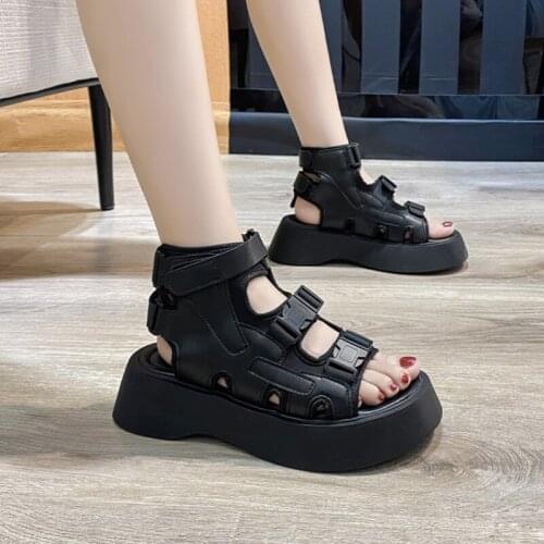 Gladiator Platform Sandals Women 2021 Summer Fashion Women Chunky Beach Sandal Canvas Comfortable Sandalias Mujer