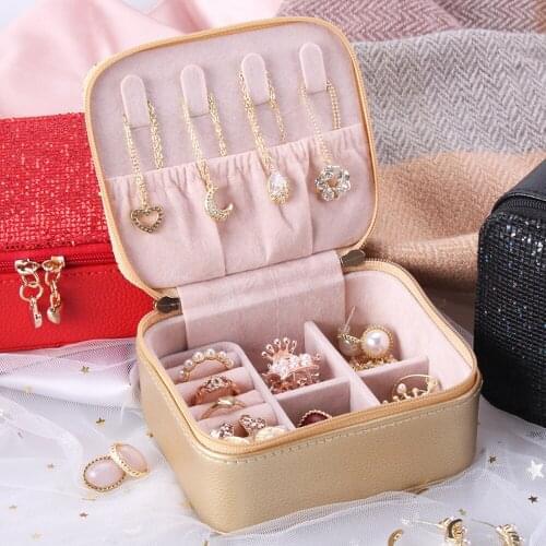 Stud Earrings Ring Jewelry Storage Box Gifts Jewelry Box Leather Travel Portable Jewelry Box Spot Packaging Bags Jewelry Box