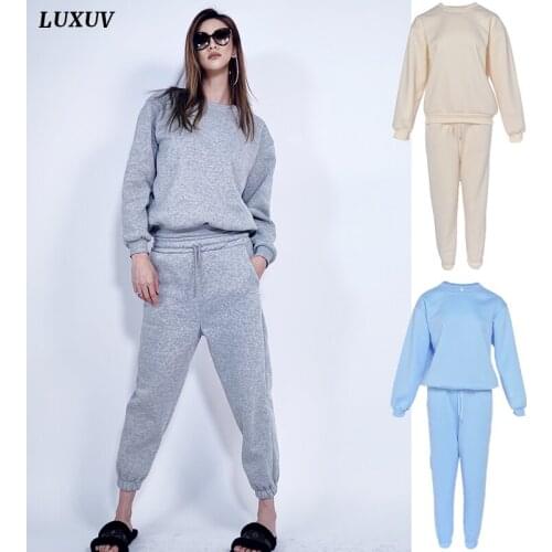 LUXUV Womens tracksuit Hoodies Fleece Sweatshirt Sports Pants Sportswear Euphoria Clothing Trouser Suits Sweatpants Genshin