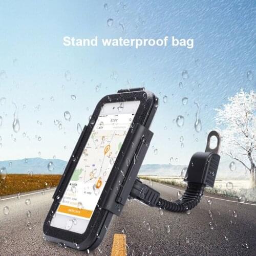 Mountain Bike Phone Bag Motorcycle Telephone Holder Suppor Bicycle Rear View Mirror Stand Mount Waterproof Phone Bag for Samsung