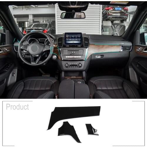 3pcs ABS Car Interior Center Console Protection Panel Cover Trim For Mercedes Benz GLE 350 GLS 400 Class 2013-2019Car Accessoriy