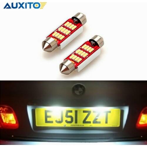 2PCS C5W LED Canbus Festoon 36mm Super Bright 4014 SMD Car LED License Plate Light Bulb Error Free Interior Doom Reading Lamp