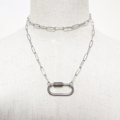 2020 Women Long Chain Necklace Fashion Stainless Steel Chain High Quality Accessories Trend Punk Chain Men Gift pendant collar