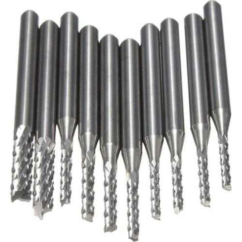 3 Sets/lot _ 10pcs Carbide 1.5mm-3.175mm End Mill Engraving Bits Cnc Rotary Burrs