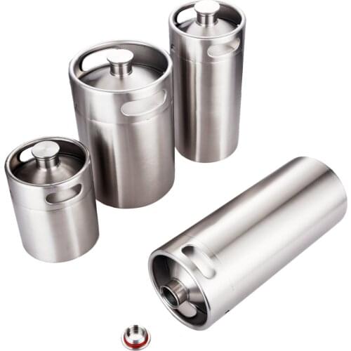 304 Stainless Steel Mini Keg Beer Pressurized Growler Portable Beer Bottle Home Brewing Beer Making Tool 2/3.6/4/5L