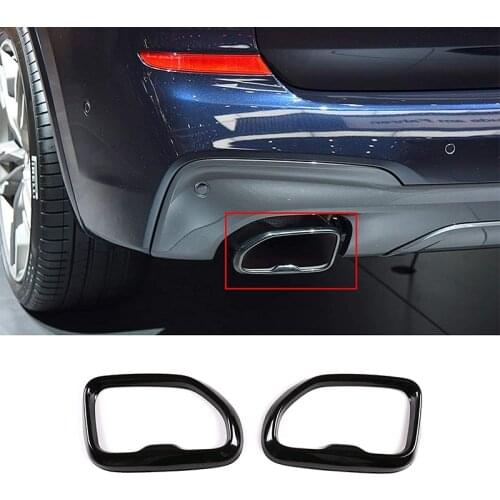 304 Stainless Steel,Car-styling Rear Exhaust Tail Pipe Cover Trim, Black,For BMW X3 G01 2018-2020,Car Part Exterior Accessories