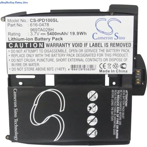 Cameron Sino 5400mAh Battery 616-0448, 616-0478, 969TA028H for Apple i-PAD 1st, A1219, A1315, A1337