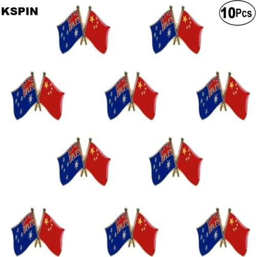 Australia China Lapel Pin Flag badge Brooch Pins Badges 10Pcs a Lot