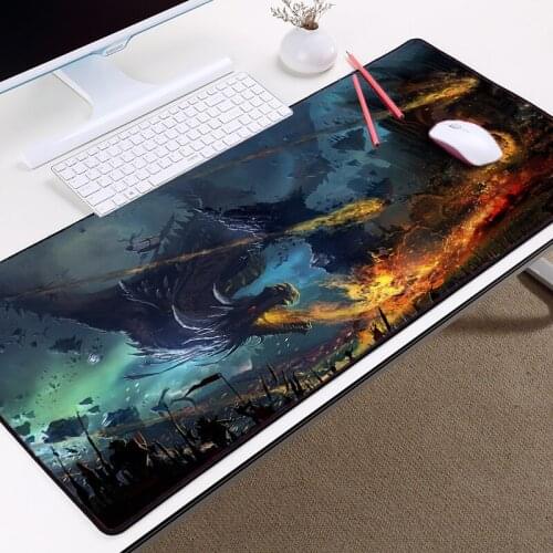 Mairuige Large Size Big Table Mat Mousepad Dragon Art Pattern Mousepads Locked Edge 400x900 for Pc Computer Game LOL CSGO DOTA2