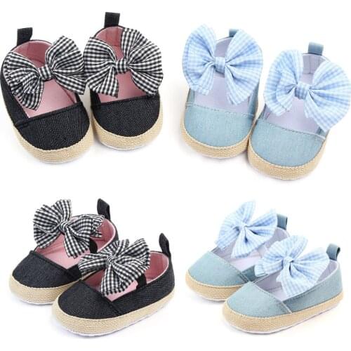 Brand Baby Girl Shoes Anti-slip Soft Sole with Bow Toddler First Walkers Newborn Infant for 1 Year Old Girls Crib Shoes Footwear