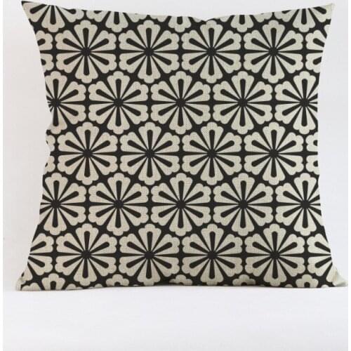 Black White Geometric Diamond Cushion Cover Cotton Linen Square Home Decoration Sofa Chair Throw Pillow Case Car Covers 45x45cm