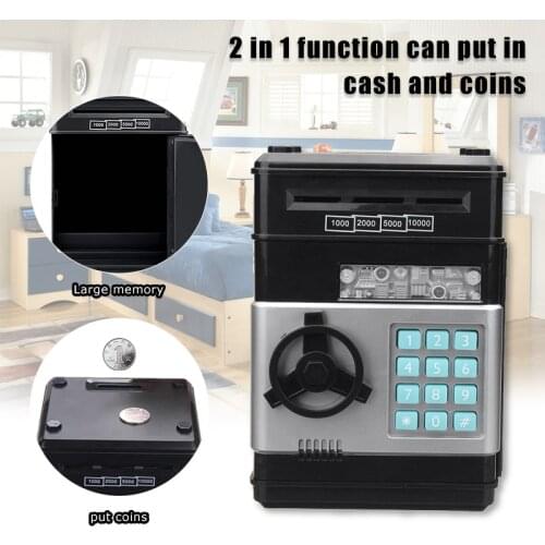 Electronic Password Money Box Code Key Lock Piggy Bank Automatic Coins Cash Saving Money Box Counter Mini Safe Box Child Gift