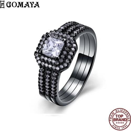 GOMAYA Classic Unique Design Watch Shape Ring Personality White Zircon Romantic Women Rings Fashion Jewelry Fit Festival Gift