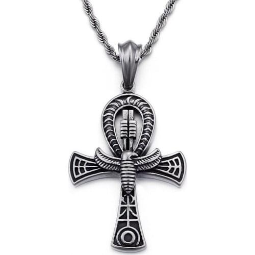 Egyptian Life Cross Pendant Eternal Life Stainless Steel Anka Egyptian Style Personality