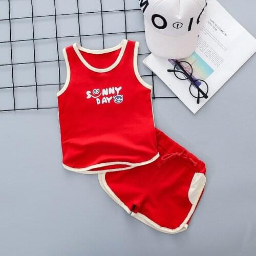 2020 New Girls Newborn Toddler Baby Boys Sleeveless Vest Tops Shorts PANTS 2PCS Outfits Summer Kids Sets Children Clothing