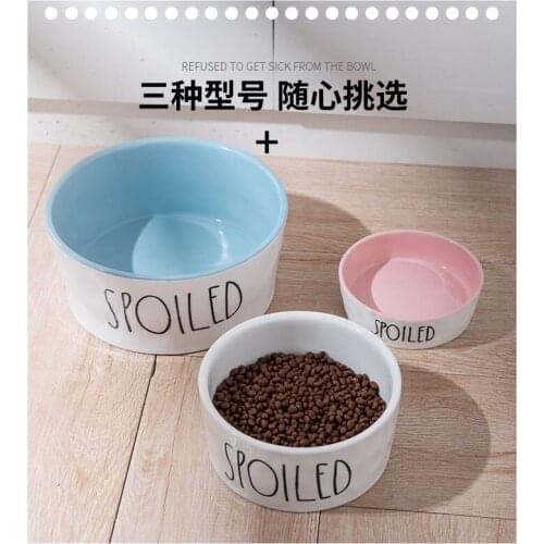 Pet Bowl Ceramic Dog basin Cat cup Food pot Dog Food tub Dog stockpot Supplies Water Bowl Large Dog Rice Bowl HP101401