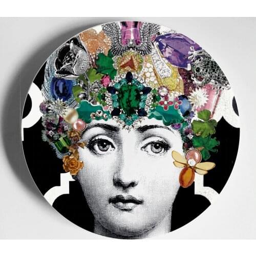 Fashion Milan Plate Decorative Plate Ceramic Wall Decor Lady Wall Plate Tema E Variazioni Art Plate Dishes