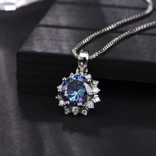 Fashion Zircon Snowflake Necklaces for Women Charm Blue Crystal Zircon Flower Pendants Party Anniversary Jewelry Gifts