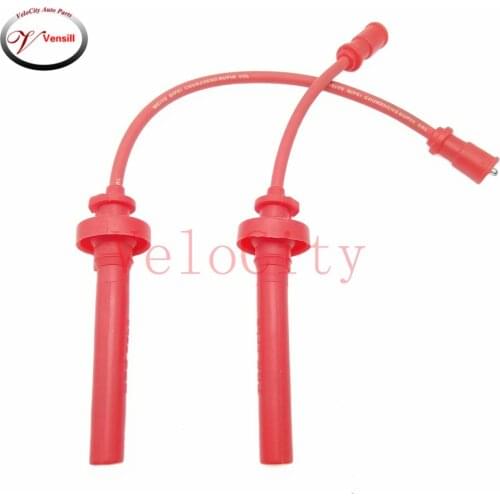 Red Color Ignition Cable Kit Part No# MD365102 For Mitsubishi Lancer 4G13 4G18