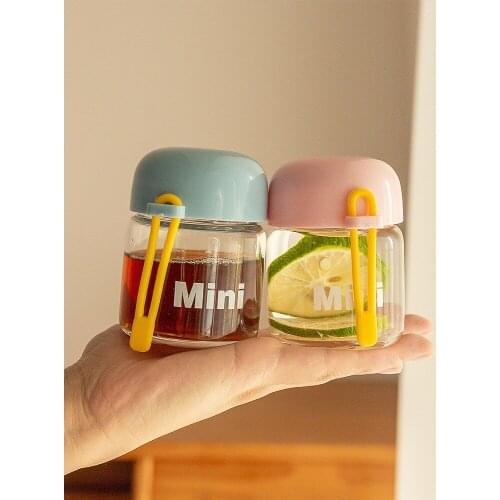 New Small And Cute Glass Bottle Portable Mini Water Bottle Student Creative Simple Handy Glass Small Water Bottle