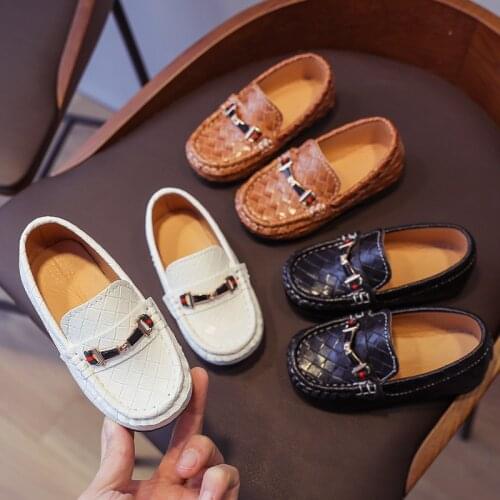 2021 New Small Leather Shoes Boys Wear Soft Leather Casual British Alligator Childrens Fashion Shoes
