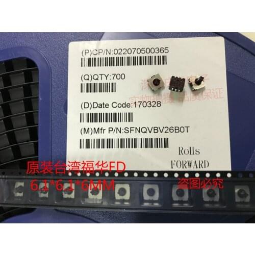 Original new 100% SFNQVBV26B0T five-way switch multidirectional switch 6.1*6.1*6MM with fixed column