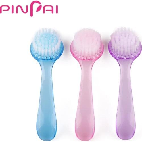 PinPai Nail Art Dust Clean Brushes 1 Pc/Lot 3 Colors Manicure Plastic Long Handle Dust Remove Tools Nail Cleaner With Cap Soft