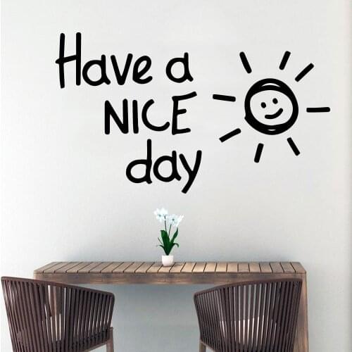 Lovely Quptes Have A Nice Day Wall Removable Pvc Wall Stickers For Boys Bedroom Decals Art Mural