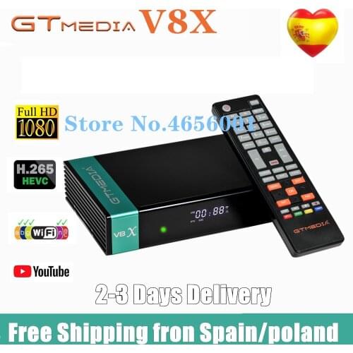 Gtmedia V8X DVB S2/S2X Satellite TV Receiver Receptor Decoder Support H.265 FHD 1080P Built In Wifi USB CA Card Slot