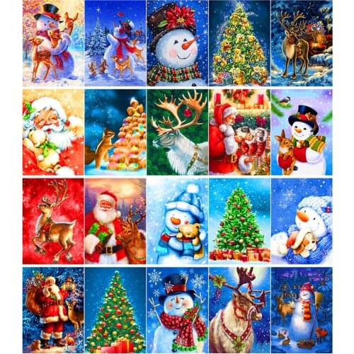Christmas diamond Mosaic cartoon diamond painting 5D DIY diamond cross embroidery Mosaic home decoration