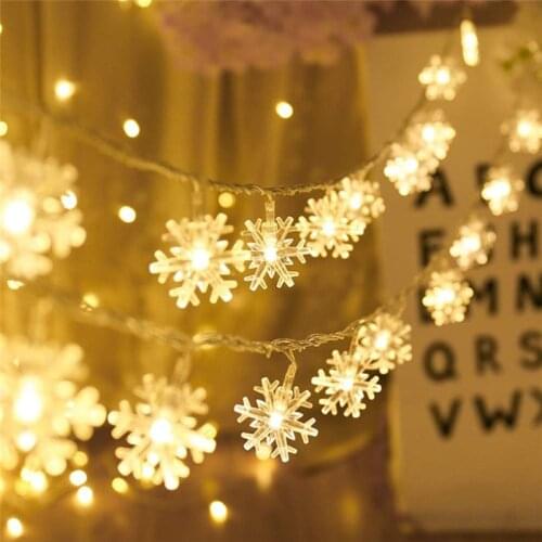 Flake Christmas Lights LED Snow Flakes 6M/10M/20M/30M Xmas Tree Party Decoration String Lights Christmas New Years Garland