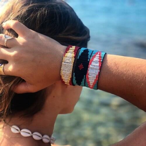 Rttooas Niche Original Miyuki Beaded Rice Bead Bracelet Retro Ethnic Style Demon Eye Woven Pure Handmade Jewelry Bohemian Style