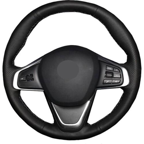 Hand Sewing Car Steering Wheel Cover Leather Suede Wrap For BMW F45 F46 X1 F48 X2 F39 2 Series 218 Braid on the Steering wheel