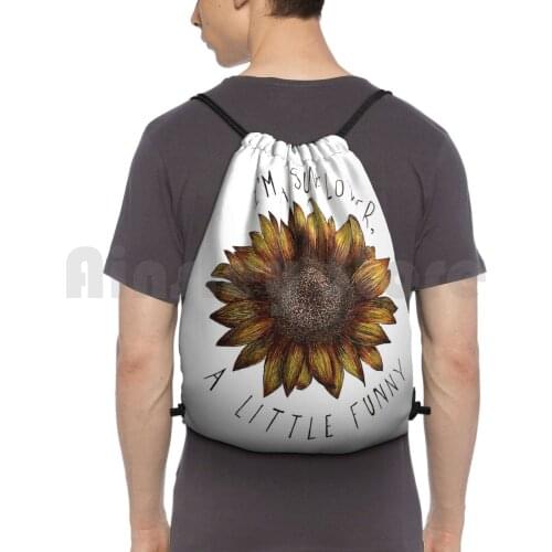 Sunflower Backpack Drawstring Bag Riding Climbing Gym Bag Sunflower Flower Sun Floral Flowers Nature Sierra Burgess Sierra