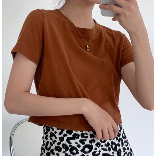 S-XXL Short-sleeved t-shirt women 2021 new summer new basic bottoming shirt short-sleeved top girl t-shirt multicolor short top