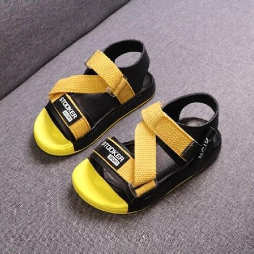 Kids Sandals Boys Summer Bandage Sandals Beach Open Toe Leather Sandals For Children Water Beach Shoes New Design For Kids Girls