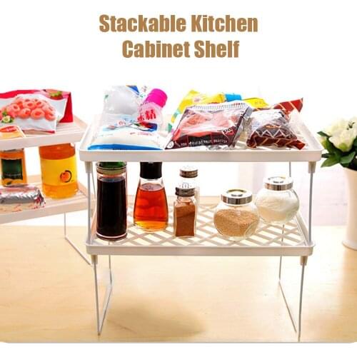 Countertop Shelf Storage Cabinet Cupboard Organizer Multi-Function Concise Stackable Foldable Small Storage Rack for Bathroom