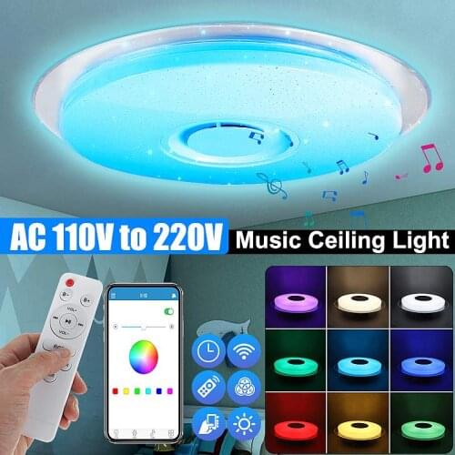 Modern RGB LED Ceiling Lights Home lighting 36W 72W APP bluetooth Music Light Bedroom Lamps Smart Ceiling Lamp+Remote Control