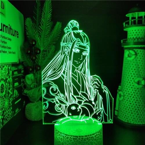 Mo Dao Zu Shi Lan Zhan Led Panel Lights Anime Figure 3D Illusion Lamp Manga Lights For Bedroom Decor Color Changing Night Light