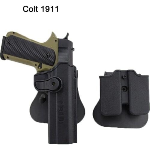IMI Tactical Gun Holster for Colt 1911 Airsoft Defense Pistol Case With Dual Magazine Pouch Waist Belt Holster Hunting Equipment