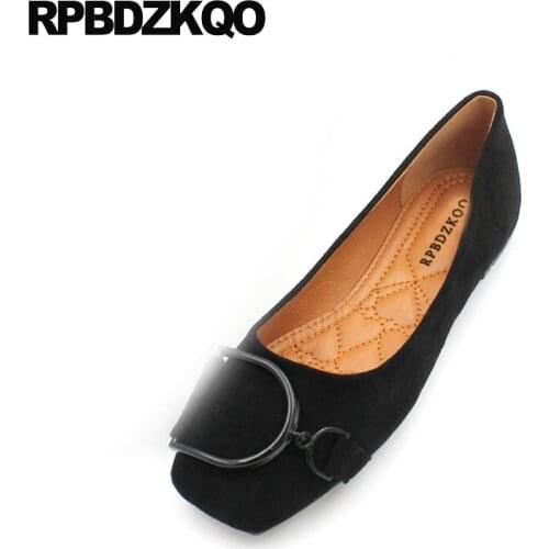 Pink embellished black cheap shoes china chinese suede maternity square toe women flats slip on fashion 2018 ladies large size