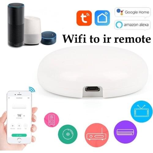 Tuya wifi to ir remote control wifi-ir universal remotes compatible with alexa echo google voice control smart life APP timing
