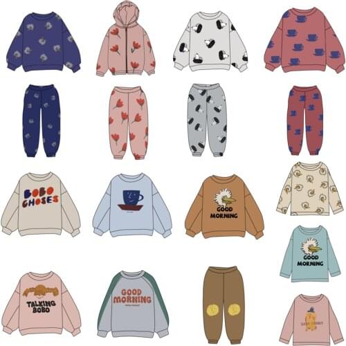 In Stock Kids Boys Sweaters Bobo 2021 Autumn Winter Long-sleeved Cute Cartoon Pullover Girls Sweatershirts Warm Children Clother