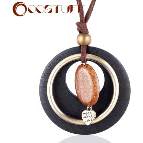 Vintage Wood Women Jewelry Long Necklaces Chokers Necklaces & Pendants Choker Gothic Jewellery Suspension Wooden Beads Handmade