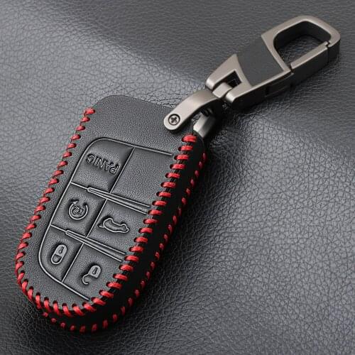 High quality leather key case for Fiat for Jeep Renegade leather smart key cover car key bag dust collector,Auto parts shell