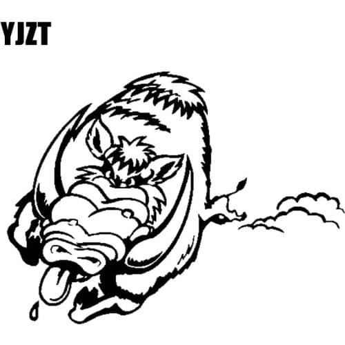 YJZT 17.8CM*13.2CM A Ferocious Wild Boar Vinyl Car Stickers Decals Black/Silver C13-000641